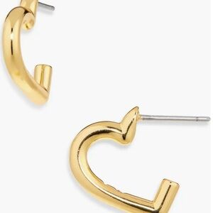 NWT Kate Spade New York heart hoop earrings